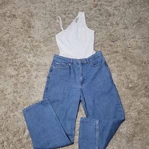 ASOS Design Jeans and White tank bodysuit.Sold together